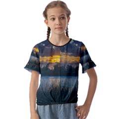 Peaceful Horizons Of Uruguay  Kids  Cuff Sleeve Scrunch Bottom T-shirt