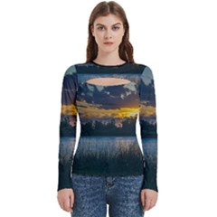 Peaceful Horizons Of Uruguay  Women s Cut Out Long Sleeve T-shirt