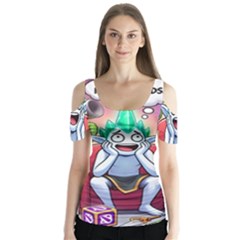 Huiok Butterfly Sleeve Cutout T-shirt 