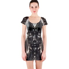 Robotics Robot Technology Future Short Sleeve Bodycon Dress