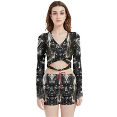 Robotics Robot Technology Future Velvet Wrap Crop Top And Shorts Set