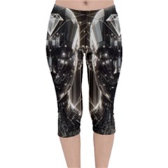 Robotics Robot Technology Future Velvet Capri Leggings  by Maspions