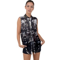 Robotics Robot Technology Future Sleeveless Chiffon Button Shirt