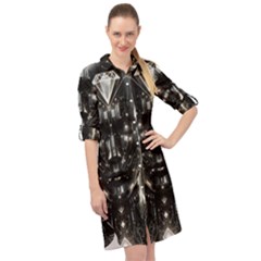 Robotics Robot Technology Future Long Sleeve Mini Shirt Dress