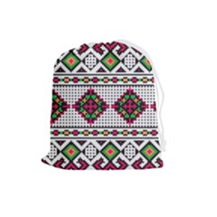 Ukrainian Folk Seamless Pattern Ethnic Ornament Border Element Traditional Drawstring Pouch (large)