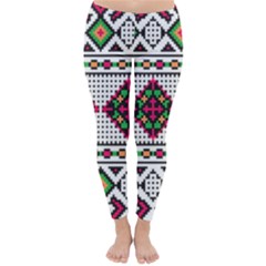 Ukrainian Folk Seamless Pattern Ethnic Ornament Border Element Traditional Classic Winter Leggings