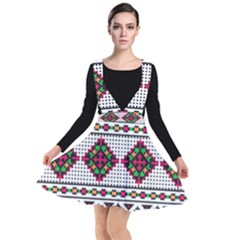 Ukrainian Folk Seamless Pattern Ethnic Ornament Border Element Traditional Plunge Pinafore Dress