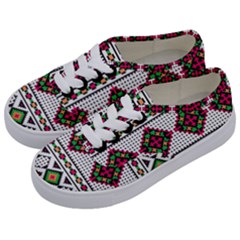 Ukrainian Folk Seamless Pattern Ethnic Ornament Border Element Traditional Kids  Classic Low Top Sneakers