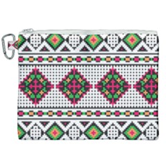 Ukrainian Folk Seamless Pattern Ethnic Ornament Border Element Traditional Canvas Cosmetic Bag (xxl)