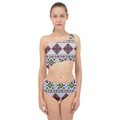 Ukrainian Folk Seamless Pattern Ethnic Ornament Border Element Traditional Spliced Up Two Piece Swimsuit