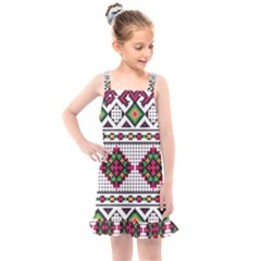 Ukrainian Folk Seamless Pattern Ethnic Ornament Border Element Traditional Kids  Overall Dress