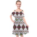 Ukrainian Folk Seamless Pattern Ethnic Ornament Border Element Traditional Kids  Cut Out Shoulders Chiffon Dress View1