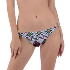 Ukrainian Folk Seamless Pattern Ethnic Ornament Border Element Traditional Ring Detail Bikini Bottoms by Grandong