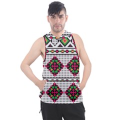 Ukrainian Folk Seamless Pattern Ethnic Ornament Border Element Traditional Men s Sleeveless Hoodie by Grandong