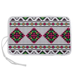 Ukrainian Folk Seamless Pattern Ethnic Ornament Border Element Traditional Pen Storage Case (l)