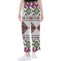 Ukrainian Folk Seamless Pattern Ethnic Ornament Border Element Traditional Women s Pants 