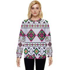 Ukrainian Folk Seamless Pattern Ethnic Ornament Border Element Traditional Hidden Pocket Sweatshirt