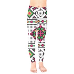 Ukrainian Folk Seamless Pattern Ethnic Ornament Border Element Traditional Kids  Classic Winter Leggings