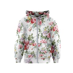 Floral Elements Peony Chinese Rose Kids  Zipper Hoodie