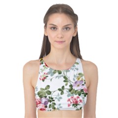 Floral Elements Peony Chinese Rose Tank Bikini Top by Grandong