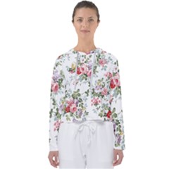 Floral Elements Peony Chinese Rose Women s Slouchy Sweat