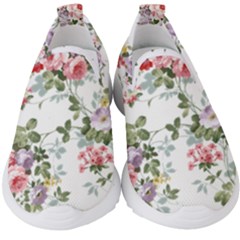 Floral Elements Peony Chinese Rose Kids  Slip On Sneakers by Grandong