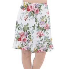 Floral Elements Peony Chinese Rose Fishtail Chiffon Skirt by Grandong