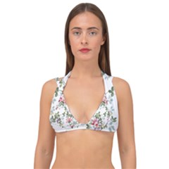 Floral Elements Peony Chinese Rose Double Strap Halter Bikini Top by Grandong