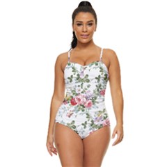 Floral Elements Peony Chinese Rose Retro Full Coverage Swimsuit by Grandong