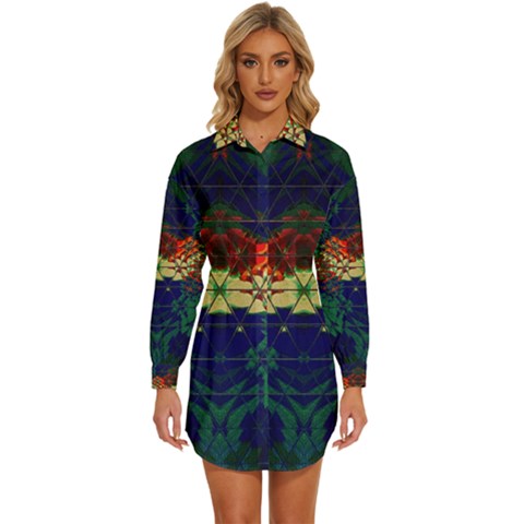 62375 Mirror2 Womens Long Sleeve Shirt Dress by tunjiolaseni