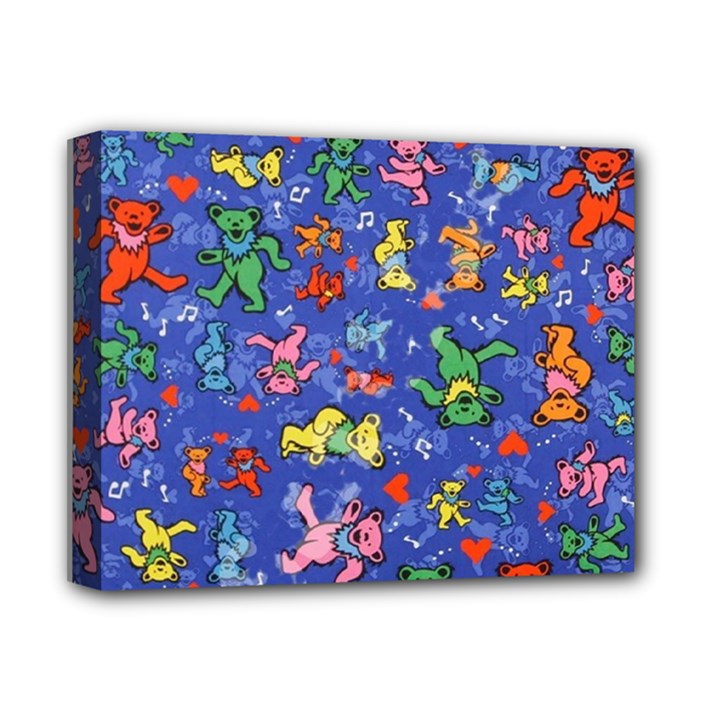 Grateful Dead Dancing Bears Pattern Deluxe Canvas 14  x 11  (Stretched)