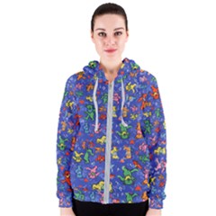 Grateful Dead Dancing Bears Pattern Women s Zipper Hoodie