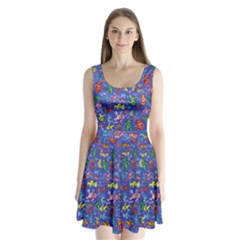 Grateful Dead Dancing Bears Pattern Split Back Mini Dress  by Salmanaz77