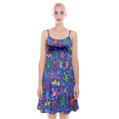 Grateful Dead Dancing Bears Pattern Spaghetti Strap Velvet Dress by Salmanaz77