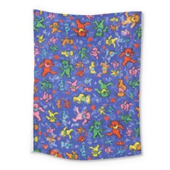 Grateful Dead Dancing Bears Pattern Medium Tapestry