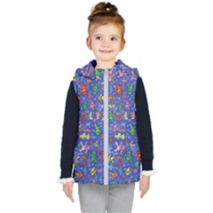 Grateful Dead Dancing Bears Pattern Kids  Hooded Puffer Vest