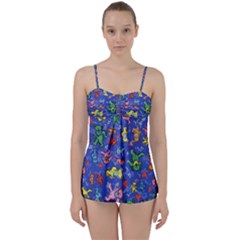 Grateful Dead Dancing Bears Pattern Babydoll Tankini Set