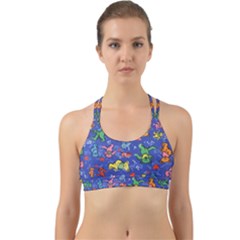 Grateful Dead Dancing Bears Pattern Back Web Sports Bra by Salmanaz77