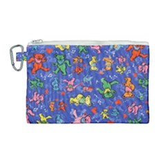 Grateful Dead Dancing Bears Pattern Canvas Cosmetic Bag (large)