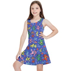 Grateful Dead Dancing Bears Pattern Kids  Lightweight Sleeveless Dress