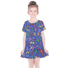 Grateful Dead Dancing Bears Pattern Kids  Simple Cotton Dress by Salmanaz77