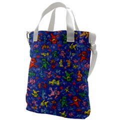 Grateful Dead Dancing Bears Pattern Canvas Messenger Bag