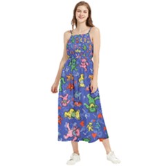 Grateful Dead Dancing Bears Pattern Boho Sleeveless Summer Dress