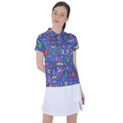 Grateful Dead Dancing Bears Pattern Women s Polo T-shirt