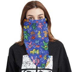 Grateful Dead Dancing Bears Pattern Face Covering Bandana (triangle)