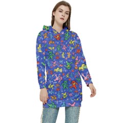 Grateful Dead Dancing Bears Pattern Women s Long Oversized Pullover Hoodie