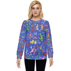 Grateful Dead Dancing Bears Pattern Hidden Pocket Sweatshirt