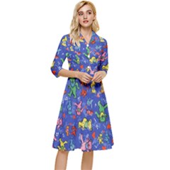 Grateful Dead Dancing Bears Pattern Classy Knee Length Dress