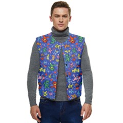 Grateful Dead Dancing Bears Pattern Men s Button Up Puffer Vest	