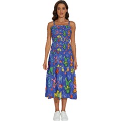 Grateful Dead Dancing Bears Pattern Sleeveless Shoulder Straps Boho Dress by Salmanaz77